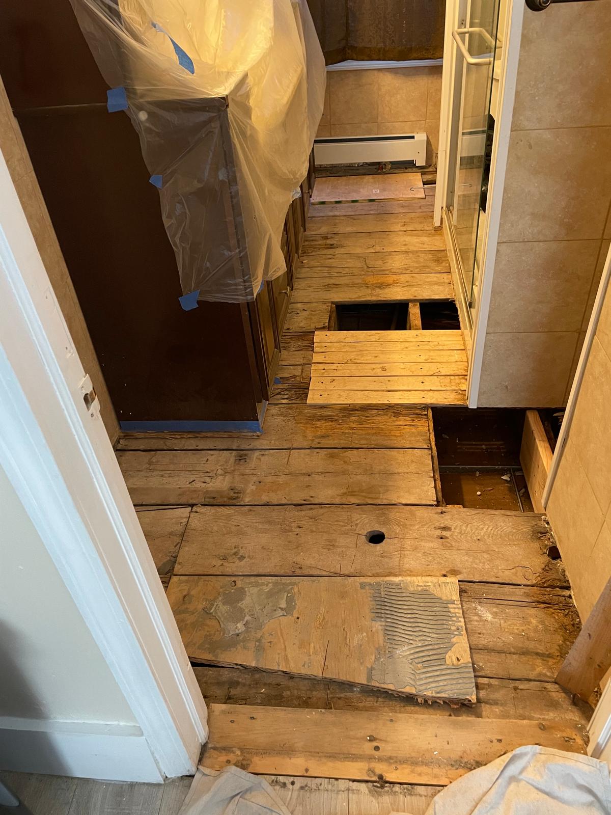 Photo taken before ceramic tile installation inside a house - Victor's Finish Work project